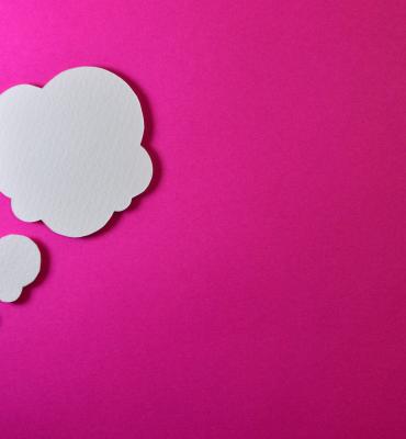Thoughts with pink background